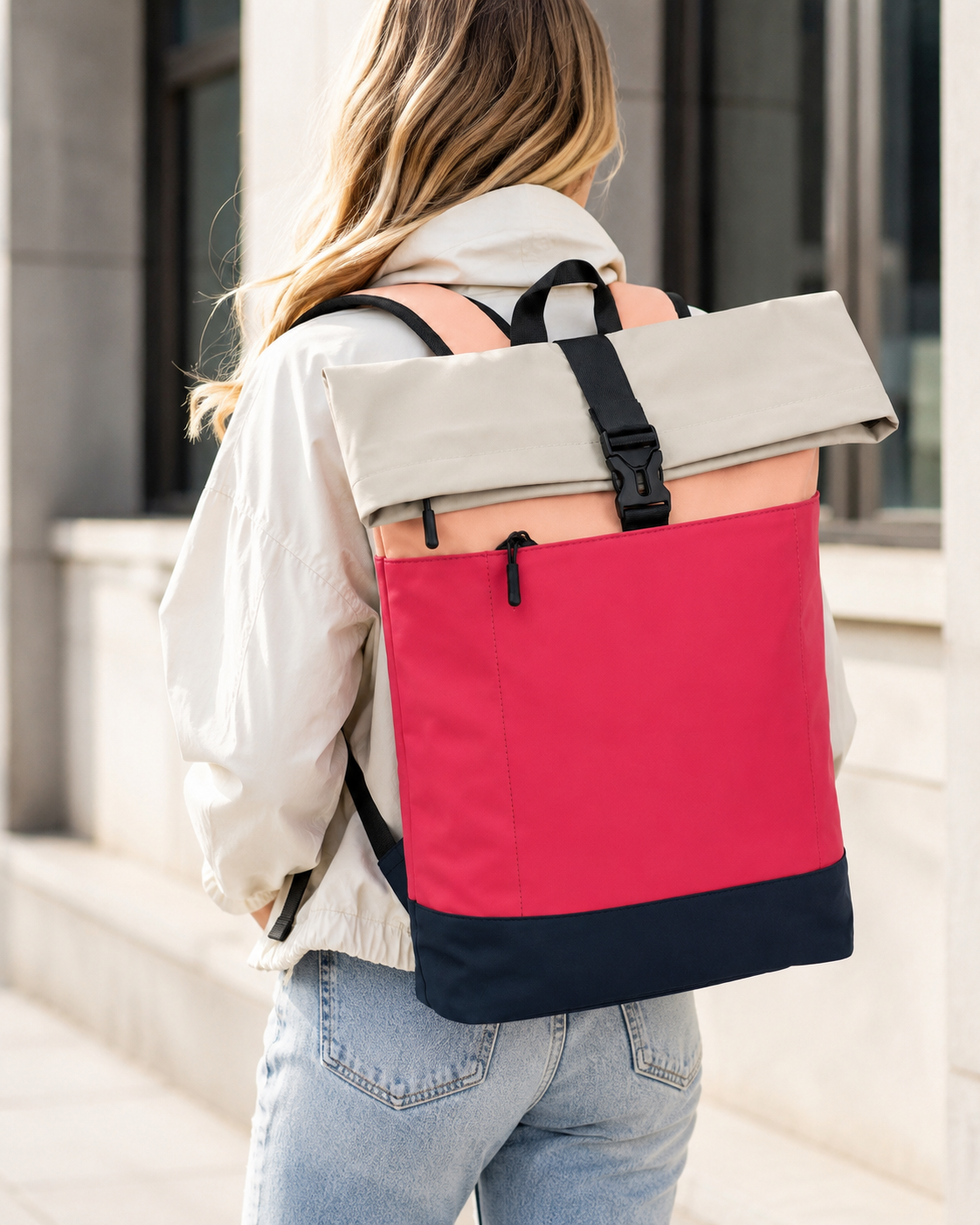 waterproof.113 Colour-blocked waterproof backpack M-200